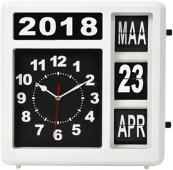 Wandklok Perel analoog 37x39cm  nederlandse versie wit