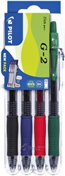 Gelschrijver Pilot clicker medium basis assorti Set2Go à 4 stuks
