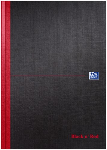Notitieboek Oxford Black n' Red A4 96vel blanco zwart