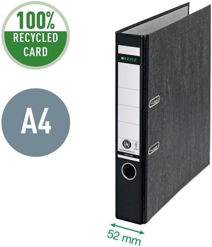Ordner Leitz 1050 180° 52mm Recycle karton A4 zwart (gewolkt)-9