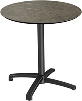 VEBA X Cross terrasstafel Ø70 cm (rond) - Midnigt Marble - Zwart