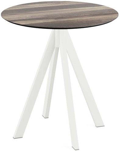 VEBA Infinity terrastafel Ø70 cm (rond) - Tropical wood - Wit