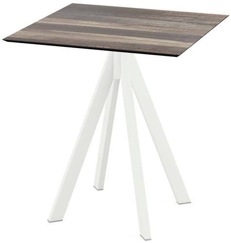 VEBA Infinity terrastafel 70x70cm (vierkant) - Tropical wood - Wit