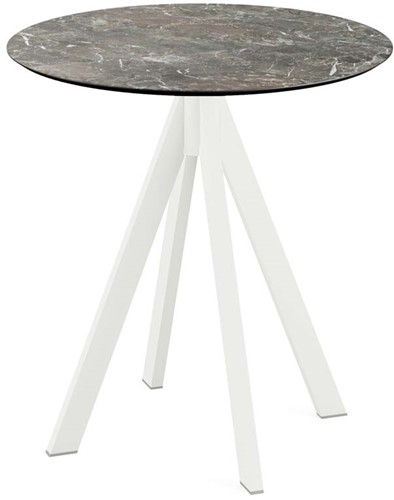 VEBA Infinity terrastafel Ø70 cm (rond) - Galaxy Marble - Wit