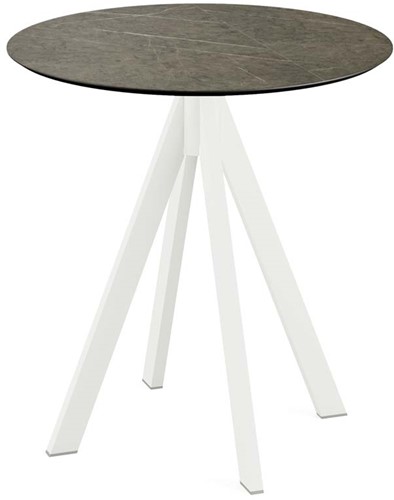VEBA Infinity terrastafel Ø70 cm (rond) - Midnigt Marble - Wit
