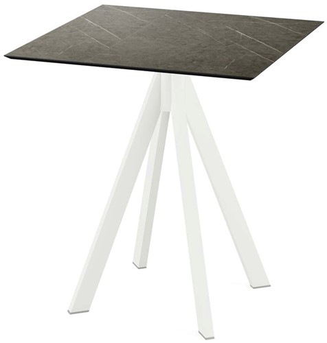 VEBA Infinity terrastafel 70x70cm (vierkant) - Midnigt Marble - Wit