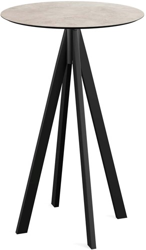 VEBA Infinity statafel Ø70 cm (rond) - Moonstone - Zwart