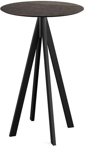 VEBA Infinity statafel Ø70 cm (rond) - Riverwashed wood - Zwart