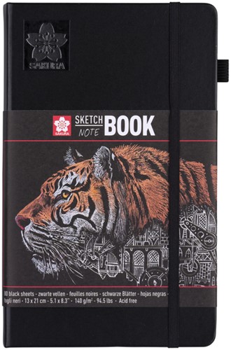 Schets-notitieboek Sakura 13x21cm zwart
