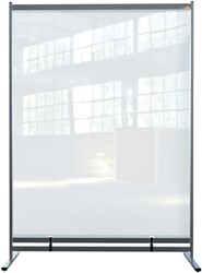 Vloerscheidingspaneel Nobo vrijstaand doorzichtig PVC 148x206cm