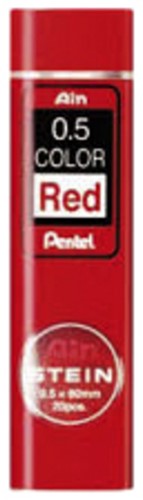 Potloodstift Pentel 0.5mm rood  koker à 20 stuks
