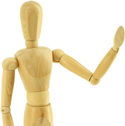 Ledenpop man 30cm ongelakt