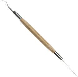 Boetseernaald met spatel Conda circa 20cm met houten handvat