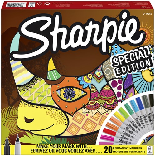 Viltstift Sharpie fun neushoorn special edition box à 20 stuks