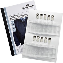 Veiligheidspashouder Durable Security met clip 54x85mm set à 10stuks