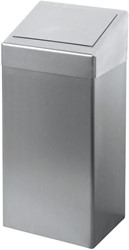 Afvalbak Euro Products zelfsluitend 50 liter zilver 438495