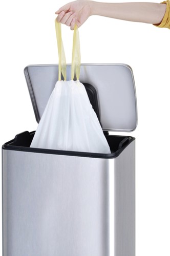 Afvalzak EKO MDPE type A met trekband 35x40cm 3-6L wit rol à 30 stuks-1
