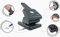 Perforator Rapesco Antibac HD865-P 2-gaats zw-2