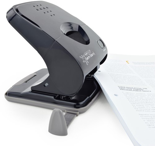 Perforator Rapesco Germ-Savvy Less Effort Eco X5-40ps antibacterieel 2-gaats zwart-2
