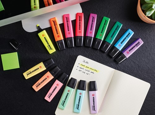 Markeerstift STABILO BOSS Original 70/4 pastel incl grijs ass 4st-2