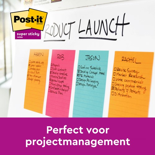 Memoblok Post-it 8645 Super Sticky 203x153mm assorti 6 stuks-2