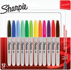 Viltstift Sharpie rond fijn assorti blister à 12 stuks