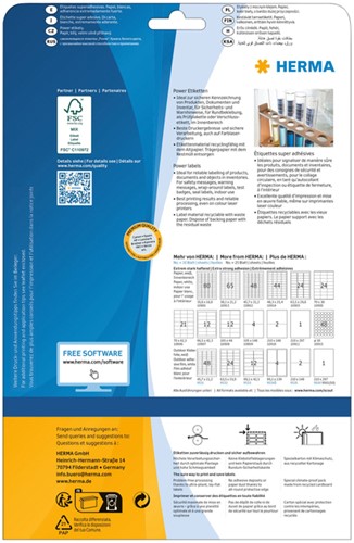 Etiket HERMA Power 10915 rond 30mm wit 1200 stuks-3