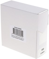 Etiket Rillprint 25mm 500st op rol transparant