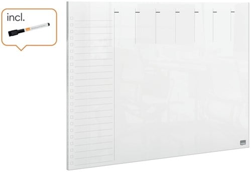 Weekplanner Nobo transparant acryl A4-5