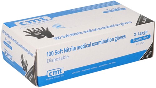 Handschoen CMT XL soft nitril zwart 100 stuks