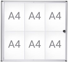 MAUL Vitrine A4 MAULextraslim - Cadre Aluminium Avec Porte Verre, Verrouillable, 4x A4, Ultra Plate