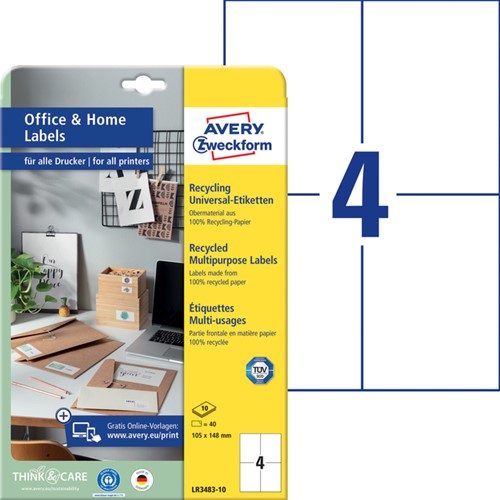 Etiket Avery LR3483-10 105x148mm recycled wit 40 stuks-3