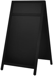 Krijt stoepbord Europel 660x1280mm met top zwart