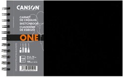 Tekenboek Canson One Art Book 80 witte vellen 100gr 216x140mm zwart