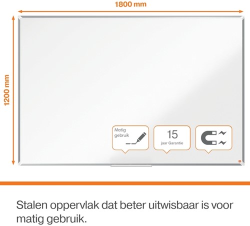 Whiteboard Nobo Premium Plus 120x180cm staal-2