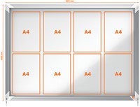 Binnenvitrine Nobo Premium Plus 8xA4 schuifdeur magnetisch-2