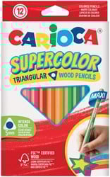 Kleurpotlood Carioca Supercolor Triangular set à 12 kleuren