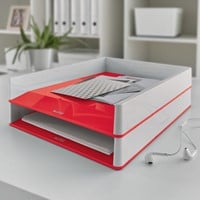 Brievenbak Leitz WOW A4 wit/rood-2