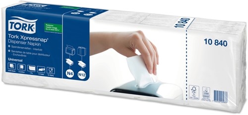 Servet Tork N4 Xpressnap Universal 1/4 vouw 1-laags 213x330mm 1125 vel wit 10840