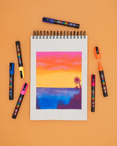 Verfstift Posca PC3M fijn assorti set à 4 stuks-3