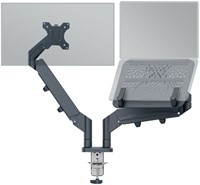 Monitor- en laptoparm Leitz Ergo ruimtebesparend dubbel donkergrijs-7