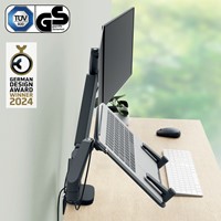 Monitor- en laptoparm Leitz Ergo ruimtebesparend dubbel donkergrijs-10