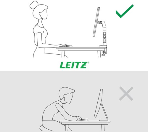 Monitorarm Leitz Ergo ruimtebesparend dubbel donkergrijs-8