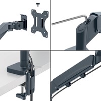 Monitorarm Leitz Ergo ruimtebesparend dubbel donkergrijs-9