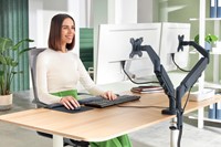 Monitorarm Leitz Ergo ruimtebesparend dubbel donkergrijs-7