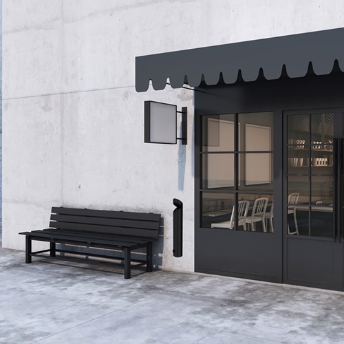 Asbak wand BRASQ AT200 RVS zwart-5