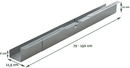 Kabelgoot BRASQ verstelbaar 75-150cm CT100 zilver-2