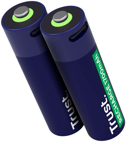 Batterij Trust USB-C oplaadbaar AA 2 stuks-3