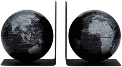 Boekensteun Troika met magnetische globes 13cm set à 2 stuks zwart