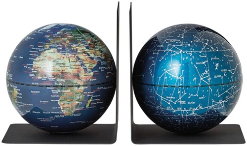 Boekensteun Troika met magnetische globes 13cm set à 2 stuks assorti